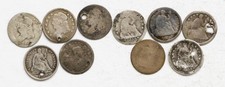 Lot of 10 Cull Capped Bust/ Seated LibertyHalf-Dimes