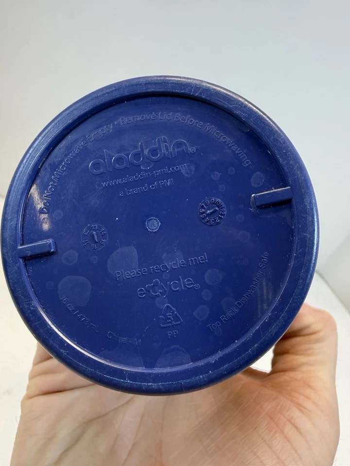 Genuine Aladdin Insulated eCycle Travel Coffee Mug Cup 16 oz Blue! twist to sip - Image 4 of 4