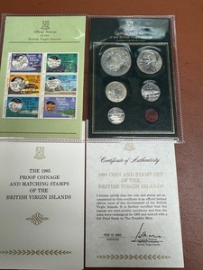 Official 1985 Proof & Stamp set of the Government of the British Virgin Islands