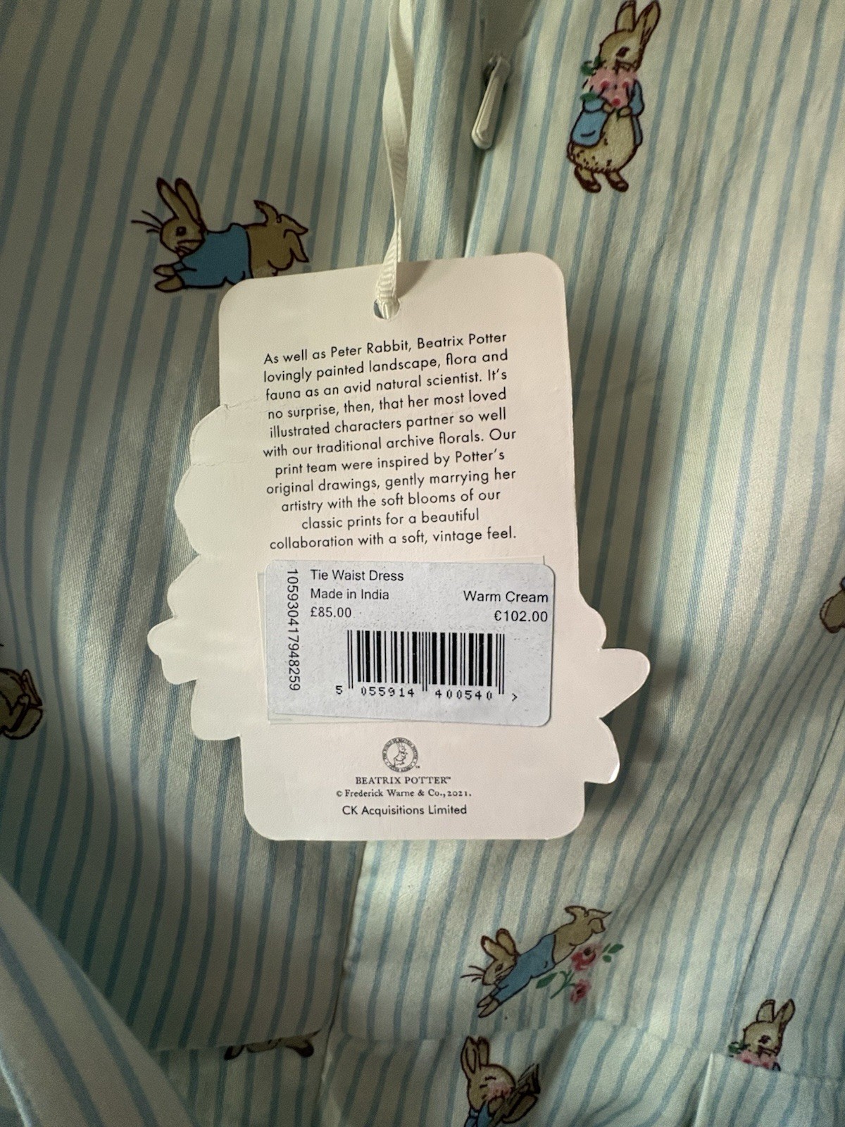 Rare cath kidston Beatrix Potter Peter Rabbit Dress Size 10 image 4