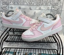 Nike Court Borough Low Recraft Kid Shoe White/Pink Youth DV5457-105 Sz 3Y/Wom4.5