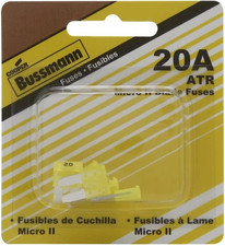 BP/ATR-20-RP ATR Micro II Automotive Blade Fuse 2 Leg 20 Amp Card , 5 Pack
