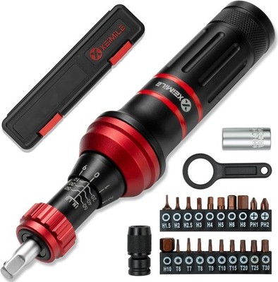 Torque Screwdriver 10-60 In.Lb, Inch Pound Torque Screwdriver Set with 1/4'' Bit