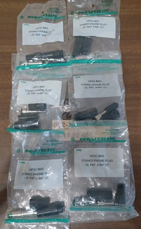LOT Of 6 - Neutrik NP3C Stereo Phone Plug/New in original packaging