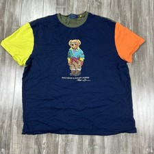 Polo Ralph Lauren Bear Graphic T-Shirt Mens XL Multi Color Classic Fit Shades