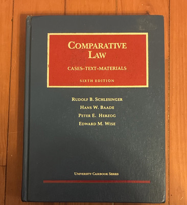Foundation Press Comparative Law 6th Ed Hardcover Schlesinger Baade Herzog Wise