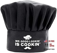 Chef Hats for Men Funny Black, Mr. Good Looking is Cooking Cooking Hat