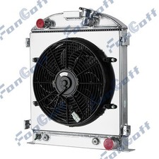 4 Rows Radiator Shroud Fan For 1930-38 Ford Hi Boy Hot Rod Chopped Chevy V8