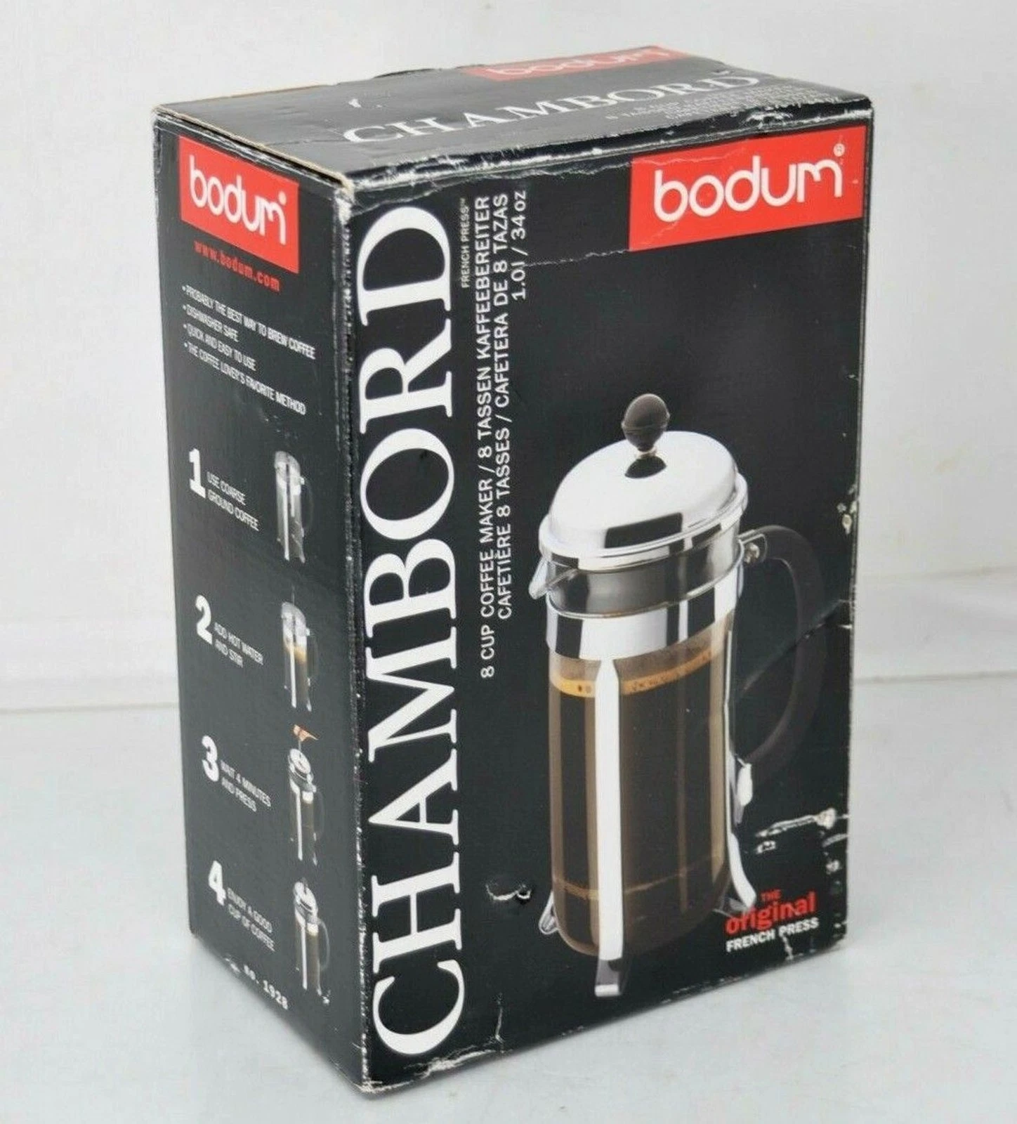 Bodum Chambord FRENCH PRESS COFFEE MAKER 8 Cup Coffee Maker 1928