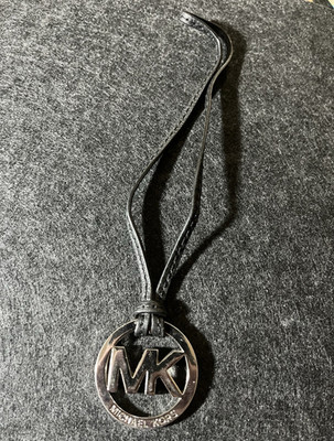 Michael Kors Schlüsselanhänger MK Logo Metall/Leder Schwarz Silber Damen