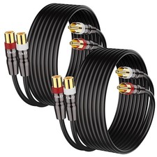 2 RCA M/F Stereo Audio Cable, 2-Pack Copper Shell Gold-Plated 2 RCA Extension...
