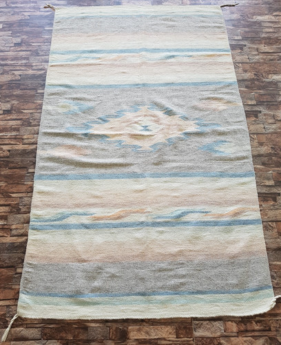 Vintage Handmade Traditional Beautiful Mexican Kilim Floor Rug Carpet 218x133 cm