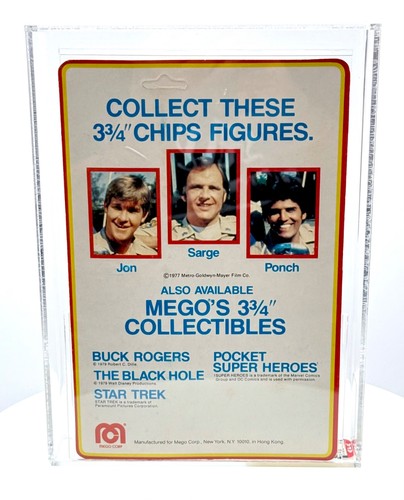 AFA 90 - NM+ to MT - Mego - Chips - Ponch 3-3/4" - Action Figure - 1977 - MOC - Picture 2 of 7
