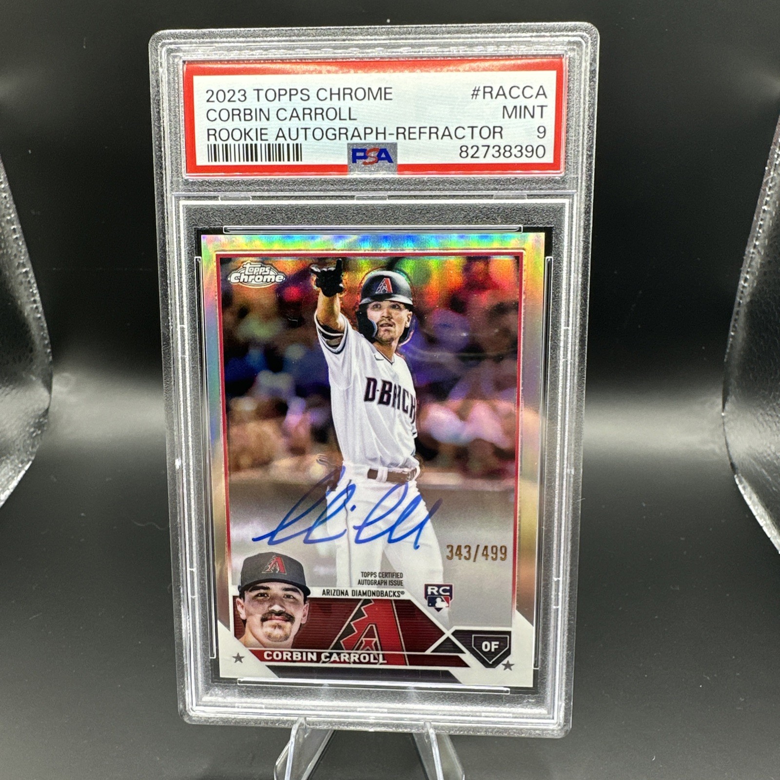 2023 Topps Chrome - Rookie Autographs Corbin Carroll Refractor /499 (AU, RC)