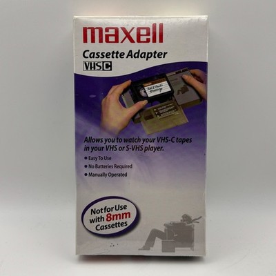 Maxell VP-CA VHS-C Cassette Adapter for VHS and S-VHS VCR Players New Sealed