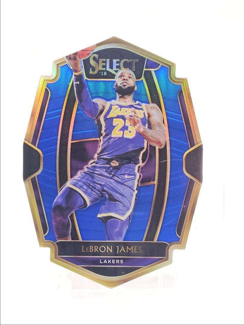 LEBRON JAMES 2018-19 SELECT PREMIER BLUE PRIZM DIE CUT LAKERS /249 Q1714