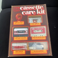 Vintage Rare Bib Casette Care Kit tape splicer splicing tape tile labels