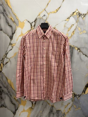 GANT Herren Hemd kariert rot/orange Größe L Button-Down Original 