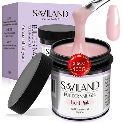 Saviland Hellrosa Aufbaugel   100G/3.53 Oz Hartgel Für Nägel Große Kapazität, Au
