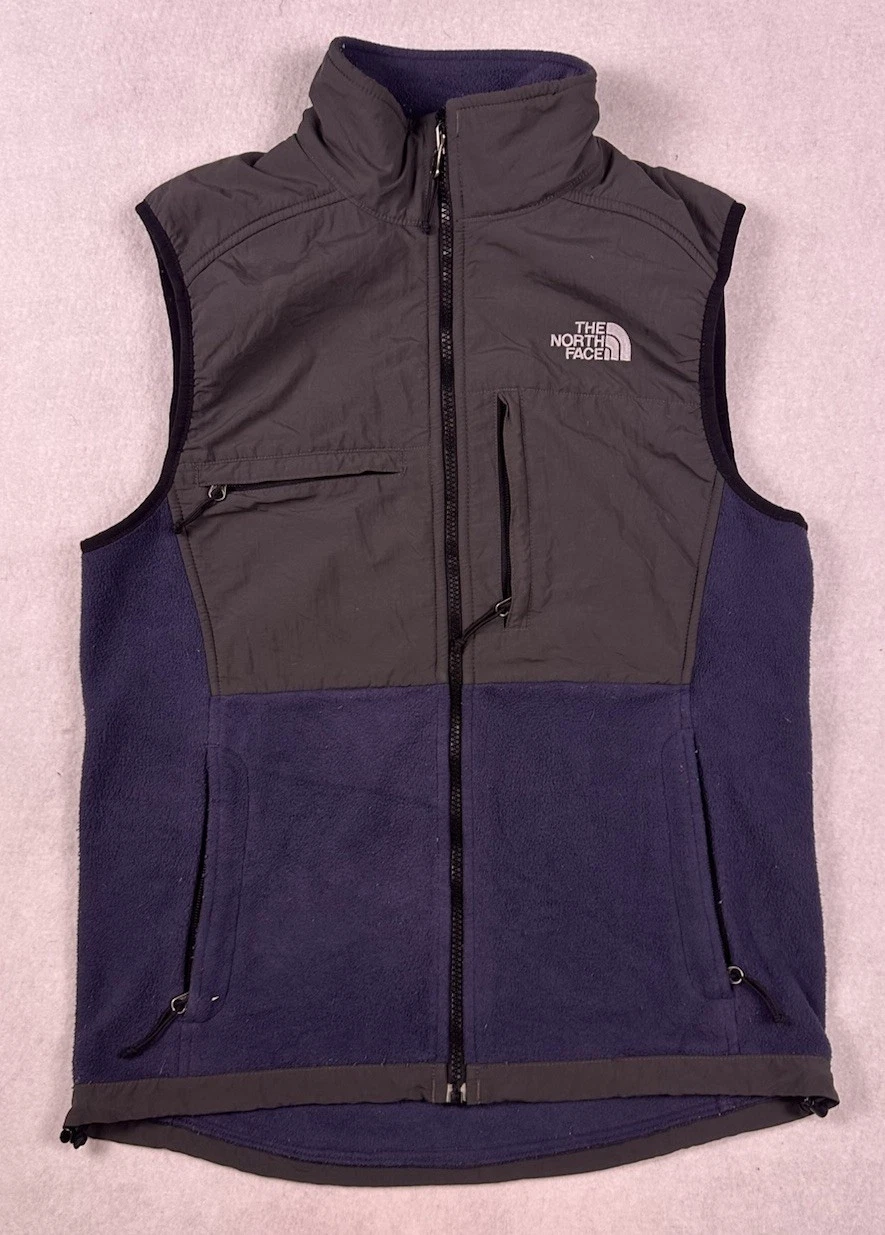 The North Face Men’s Sz S Denali Full Zip Outdoor Fleece Vest Gray/blue