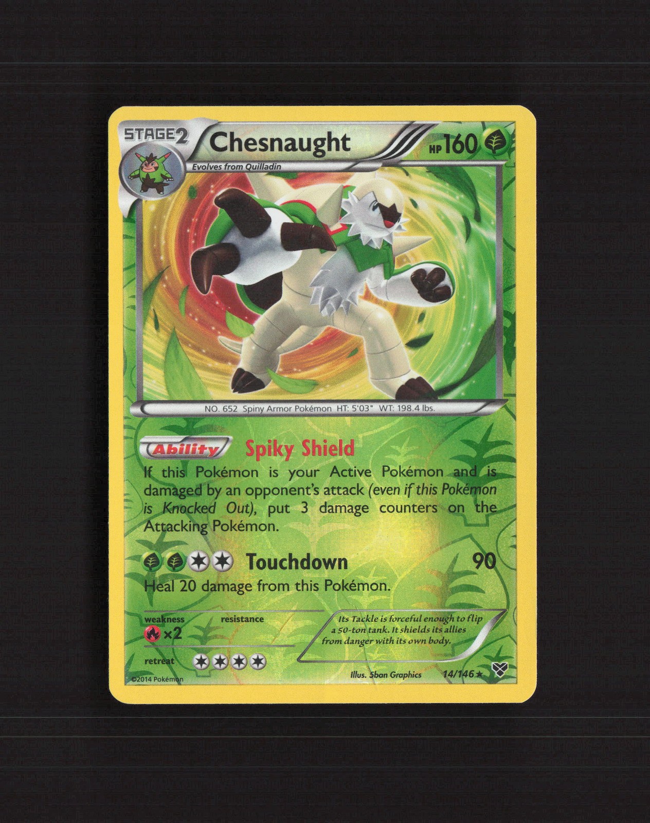 Chesnaught 14/146 XY Reverse Holo Pokemon Card DMG