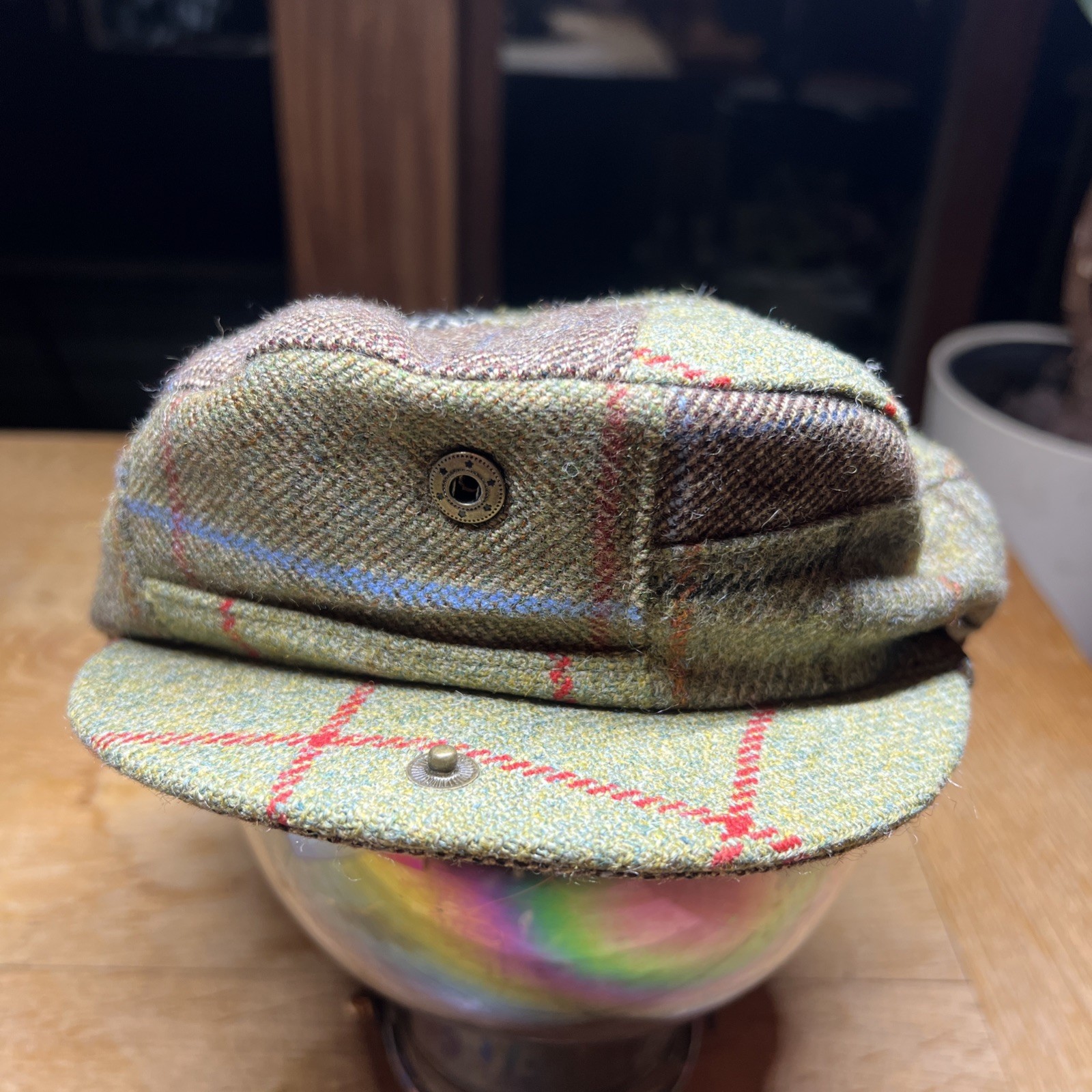 Rare Hackett Mixed Patchwork Tweed Cap/Horse & Ho… - image 3