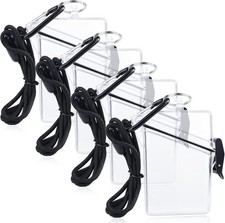 4Pack Waterproof Badge Holder Clear Card Holder Lanyard Coin Money Dry Box