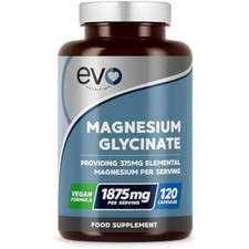 Magnesium Glycinate Supplements 1875Mg | 120 High Strength Capsules | Supports S 0.05 per thousand milligrams