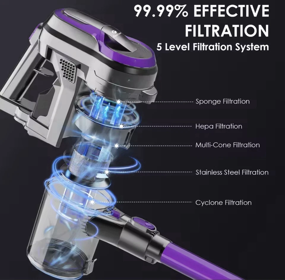 Leichter kabelloser Staubsauger X6M Beutellos 55 Min Akku | Dyson Alternative - Bild 3 von 4