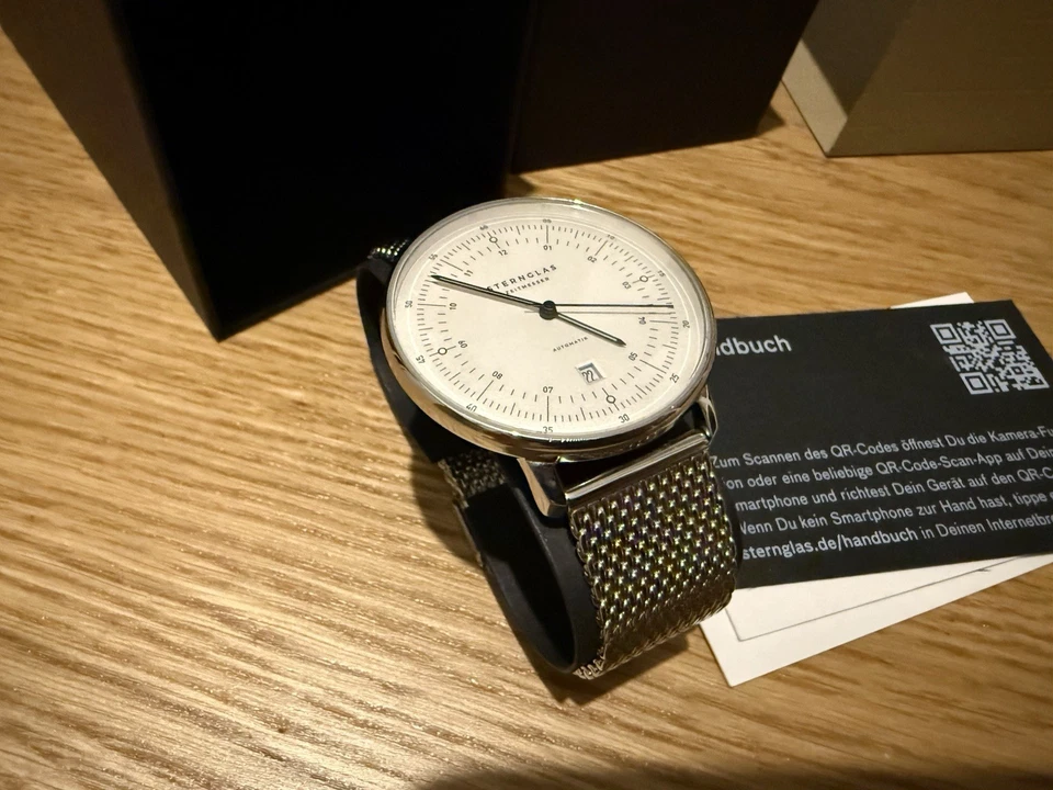 Sternglas Zeitmesser Hamburg Made in Germany Uhr AUTOMATIC Milanaise-Armband - Bild 4 von 4