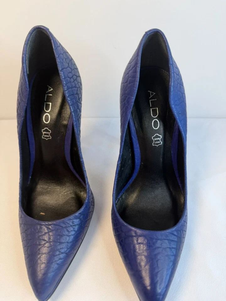Aldo Kristina Size 7 Medium Blue Pumps Formal High Stiletto Heel Dressy Party - Image 3 of 4