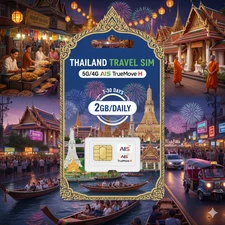 Thailand Travel SIM Card 5G/4G AIS TrueMove H | 7-30 Days | 2GB/Daily | Prepaid