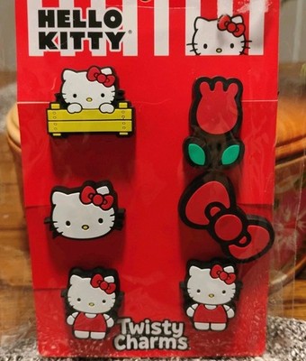 PVC Shoe Charms Jibbitz, 6 Piece Hello Kitty For Clogs, Crocs, Garden Shoes NEW