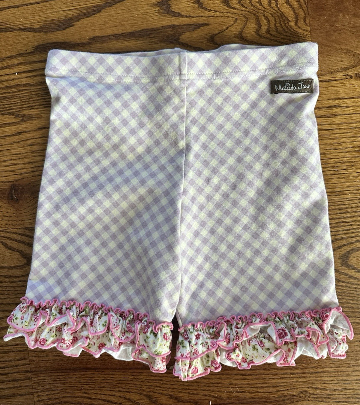 Matilda Jane girls 10 Enhanted Garden Maddie Gingham shorts