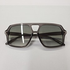 NEW Retro Oversized Square Aviator Sunglasses Smoke Grey Transparent Frame 80976