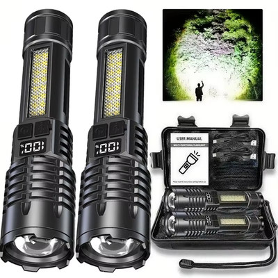 Leistungsstarke Led-Taschenlampe Typ C, Wiederaufladbar, Wasserdicht, Taschenlam