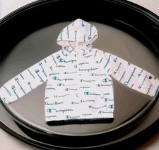 Champion Authentic Activewear Windbreaker Hooded White  Teal Boy's SZ 3T