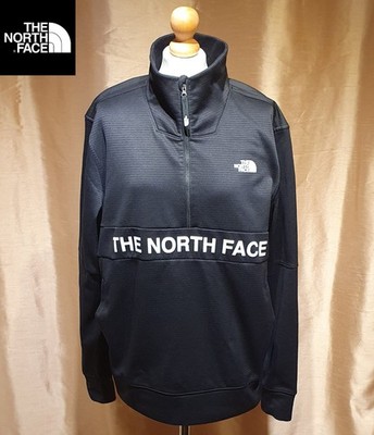 The North Face Men's Half Zip Sweatshirt Size L Black High Neck Jumper Pullover