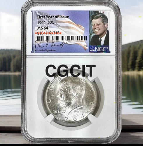 1964 P JFK KENNEDY SILVER HALF DOLLAR .50 Cent NGC MS64 CERTIFIED. FIRST YEAR‼️
