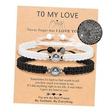 I Love You 100 Languages Bracelets, Couples Gifts for Boyfriend, To My Love