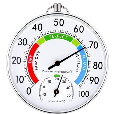 Präzises Wandthermometer 10cm - Temperatur & Luftfeuchtigkeit im Garten messen