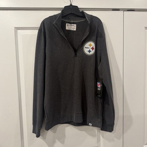 '47 Pittsburgh Steelers NFL Gray Forward 1/4 Zip Pullover Jacket Size L