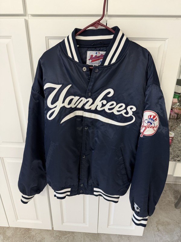VTG Starter New York NY Yankees Diamond Collection Satin Quilted Jacket XL 90’s