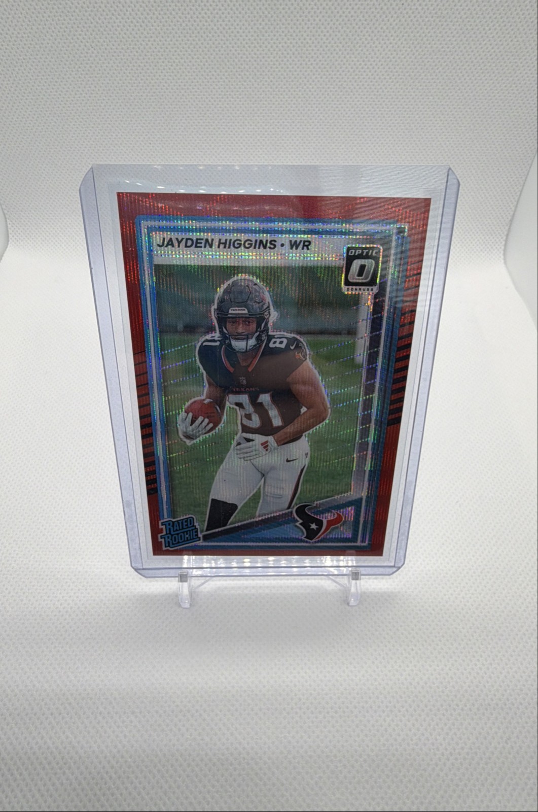 2025 Panini Donruss - Rated Rookie Jayden Higgins #334 Optic Preview Red Wave