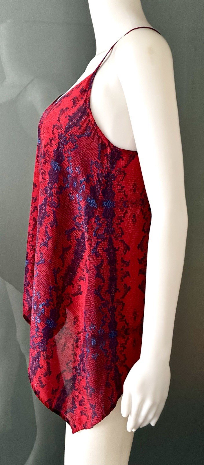 Fifteen Twenty Python Print  Red   Spaghetti Stra… - image 2