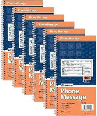 Adams Message Book Phone Call, Carbonless Duplicate, 5.50 X 11 Inches, 400 Sets,