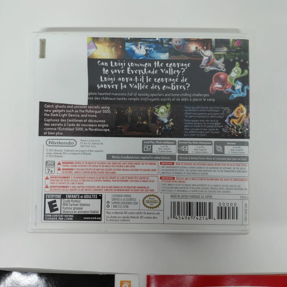 Luigi's Mansion: Dark Moon (Nintendo,3DS 2013) CIB FR Manual - Image 3 of 4