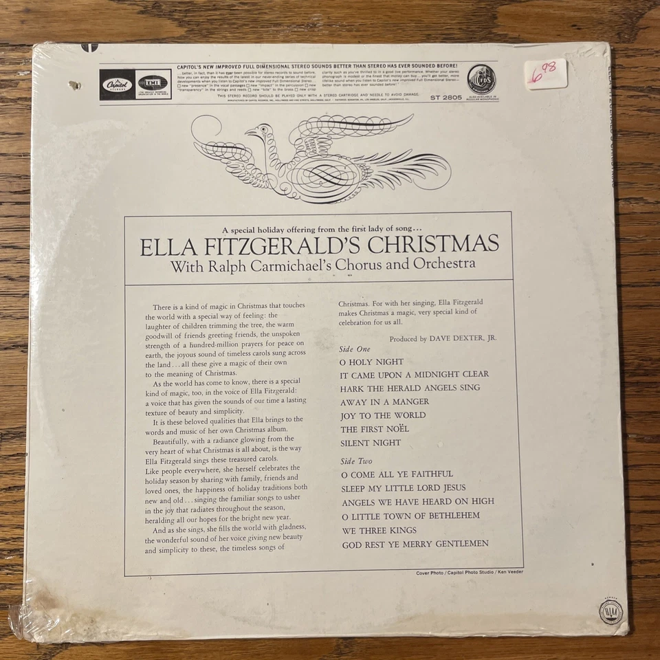 Ella Fitzgerald’s Christmas RARE SEALED LP Capitol Stereo Holiday 1st Press - Image 2 of 3