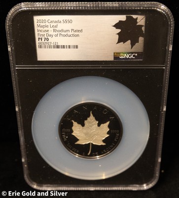 2020 Canadian $50 Incuse 3 oz Silver Maple Leaf NGC PF70 FDOP w/ Box