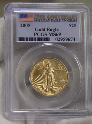 2005 US 1/2 oz Gold Eagle $25 PCGS MS69